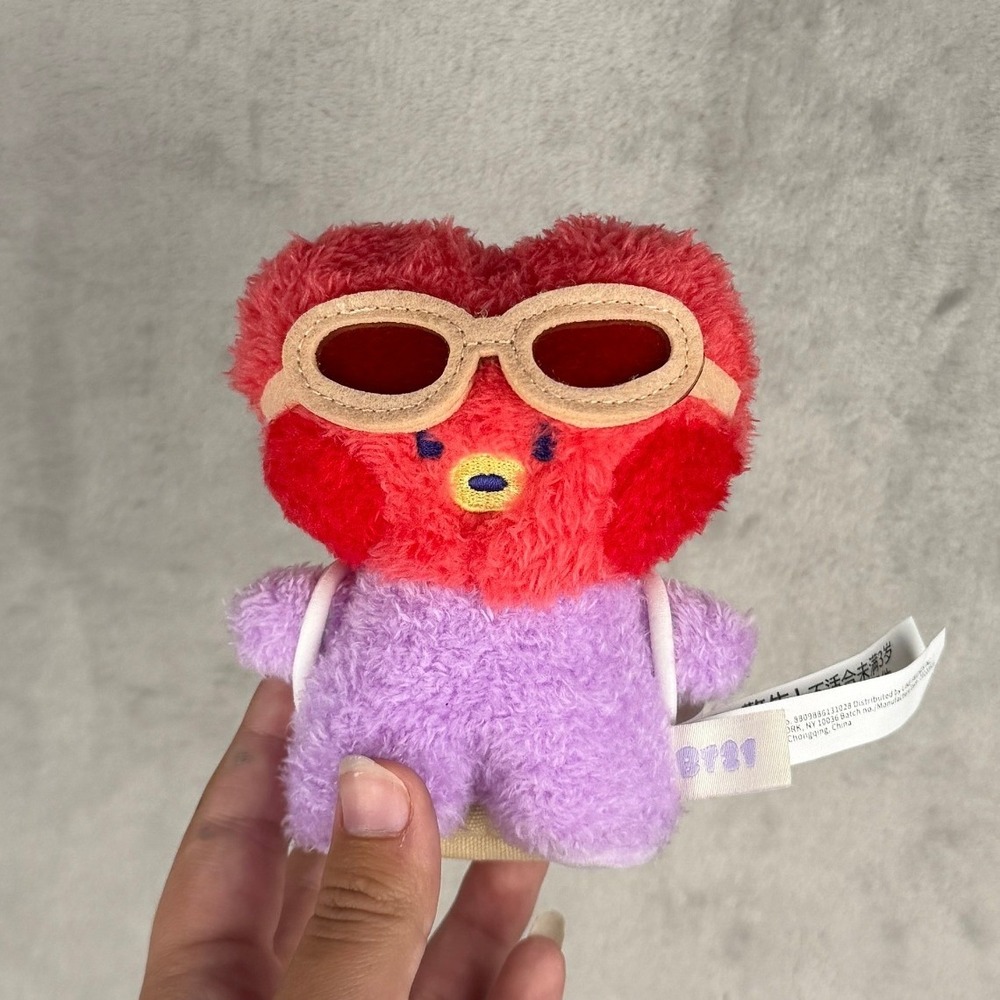 BT21 Tata Plush Sunglasses and Backpack BTS Line Friends Red Purple